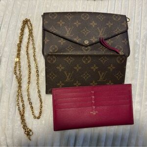 Louis Vuitton Brown and Pink Women's Bag Set
